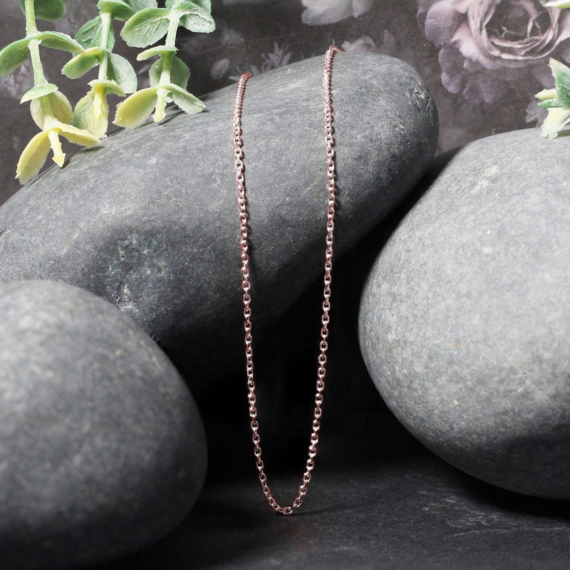 Bids.com 14k Rose Gold Diamond Cut Cable Link Chain 1.3mm Necklaces Black 16 / White Gold,18 / White Gold,20 / White Gold