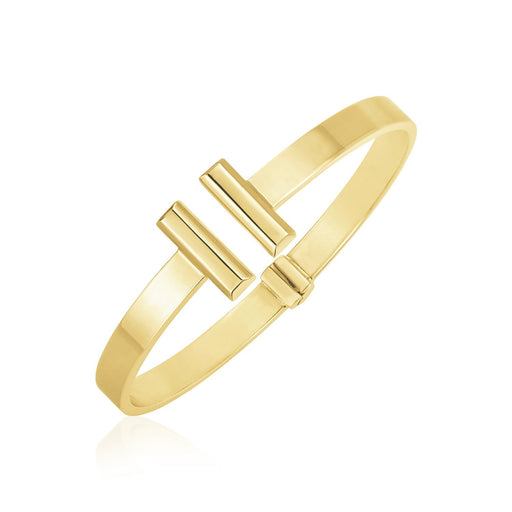 Bids.com 14k Yellow Gold High Polish Bar Cuff Bangle (6mm) Bracelets White Smoke Yellow Gold
