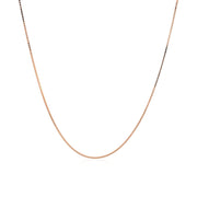 Bids.com 18k Rose Gold Classic Box Chain (0.60 mm) Necklaces White Smoke 18 / Rose Gold