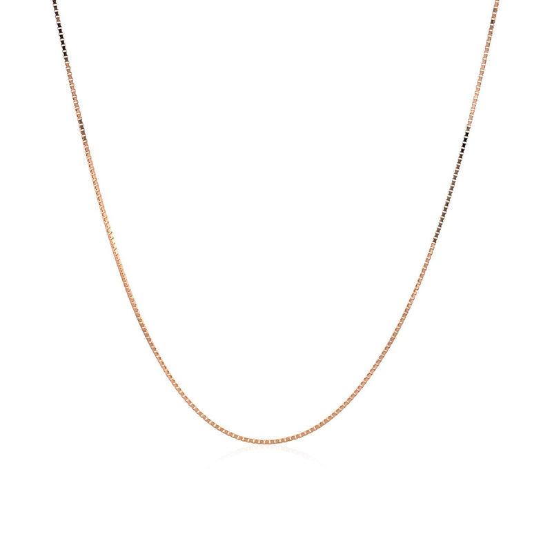 Bids.com 18k Rose Gold Classic Box Chain (0.60 mm) Necklaces White Smoke 18 / Rose Gold