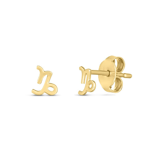 Bids.com 14k Yellow Gold Capricorn Stud Earrings Earrings White Smoke Yellow Gold