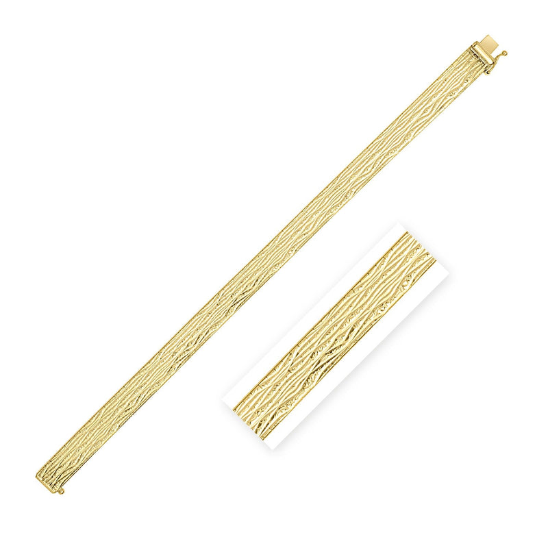 Bids.com 14k Yellow Gold Glacier Bracelet (8.10 mm) Bracelets White Smoke 7 / Yellow Gold
