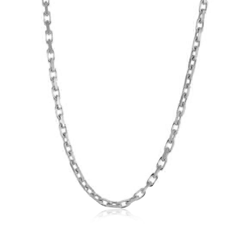 Bids.com 14k White Gold French Cable Link Chain (2.50 mm) Necklaces White Smoke 18 / White Gold,20 / White Gold,22 / White Gold,24 / White Gold