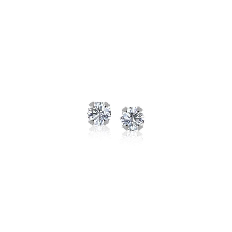 Bids.com 14k White Gold White Cubic Zirconia 2mm Stud Earrings Earrings White Smoke White Gold