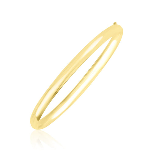 Bids.com 10k Yellow Gold Dome Style Shiny Bangle Bracelets White Smoke 7 / Yellow Gold