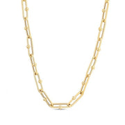 Bids.com 14k Yellow Gold High Polish Elongated Paperclip Jax Link Necklace Necklaces White Smoke 18 / Yellow Gold