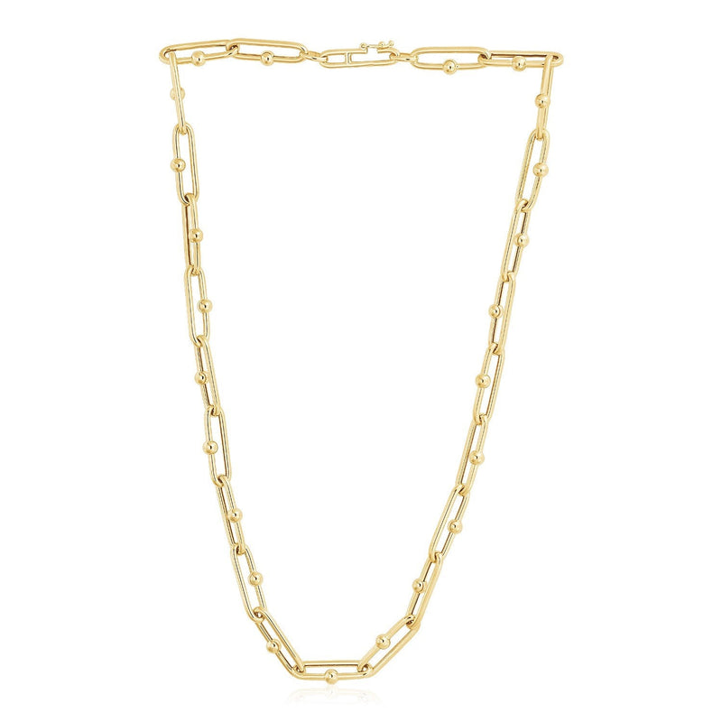 Bids.com 14k Yellow Gold High Polish Elongated Paperclip Jax Link Necklace Necklaces White Smoke 18 / Yellow Gold