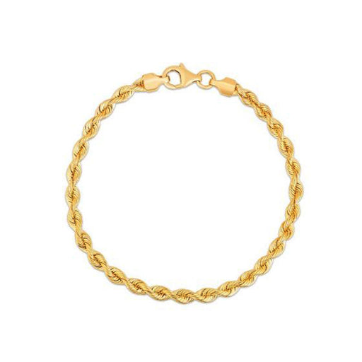 Bids.com Silk Rope Chain Bracelet in 14k Yellow Gold  (3.70 mm) Bracelets White Smoke 7 / Yellow Gold,8 / Yellow Gold
