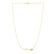 Bids.com 14k Yellow Gold Chain Necklace with Horizontal Arrow Pendant Necklaces White Smoke 18 / Yellow Gold