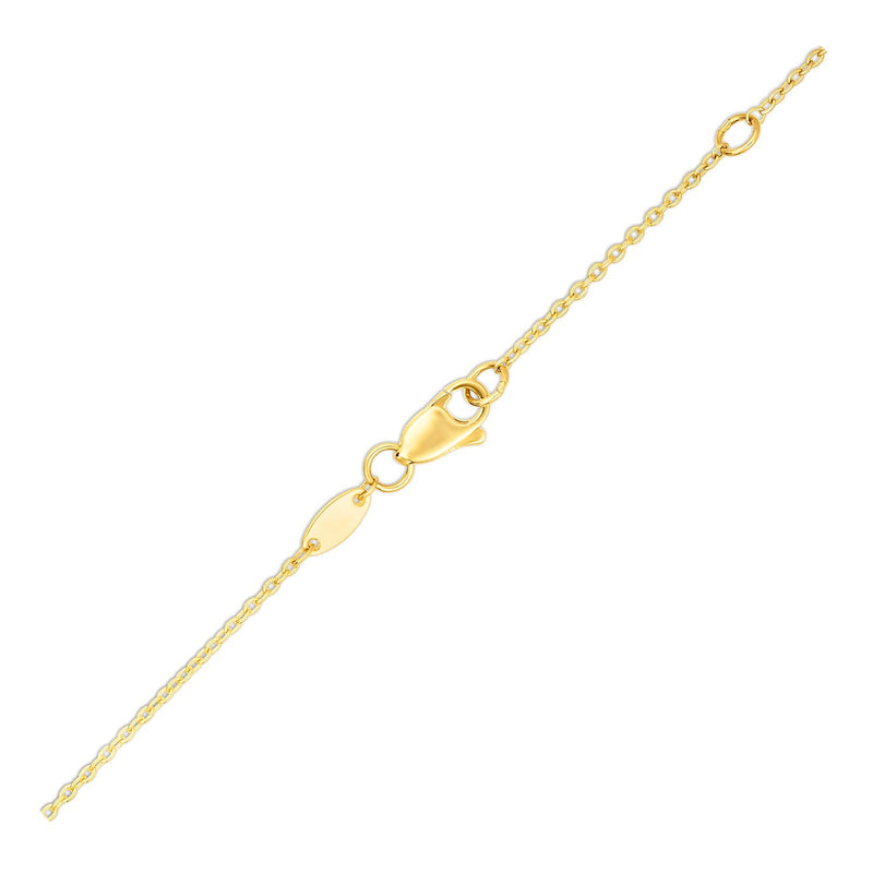 Bids.com 14k Yellow Gold Chain Necklace with Horizontal Arrow Pendant Necklaces White Smoke 18 / Yellow Gold