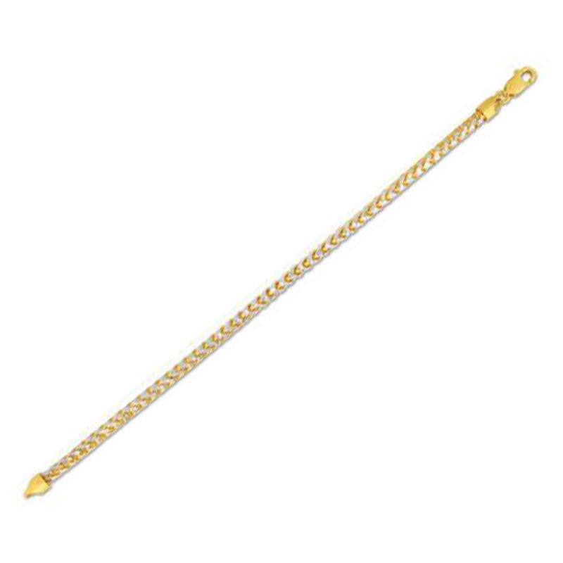 Bids.com 14k Yellow Gold Round Pave Franco Chain (4.00 mm) Necklaces White Smoke 20 / Yellow Gold,22 / Yellow Gold,24 / Yellow Gold
