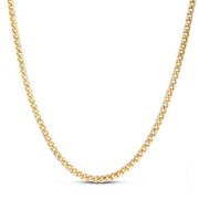 Bids.com 14k Yellow Gold Round Pave Franco Chain (4.00 mm) Necklaces White Smoke 20 / Yellow Gold,22 / Yellow Gold,24 / Yellow Gold