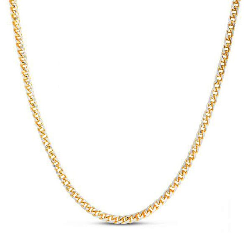 Bids.com 14k Yellow Gold Round Pave Franco Chain (4.00 mm) Necklaces White Smoke 20 / Yellow Gold,22 / Yellow Gold,24 / Yellow Gold