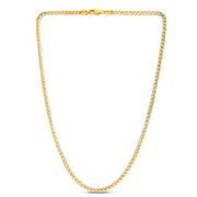 Bids.com 14k Yellow Gold Round Pave Franco Chain (4.00 mm) Necklaces White Smoke 20 / Yellow Gold,22 / Yellow Gold,24 / Yellow Gold