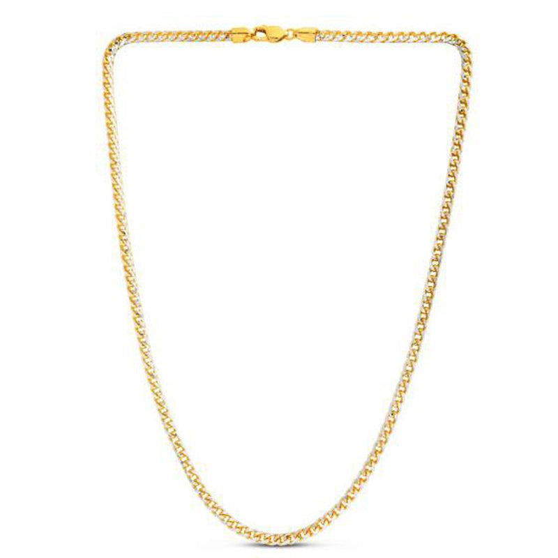 Bids.com 14k Yellow Gold Round Pave Franco Chain (4.00 mm) Necklaces White Smoke 20 / Yellow Gold,22 / Yellow Gold,24 / Yellow Gold
