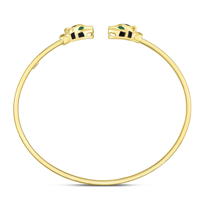 Bids.com 14k Yellow Gold Panther Bangle (3.00 mm) Bracelets White Smoke Yellow Gold
