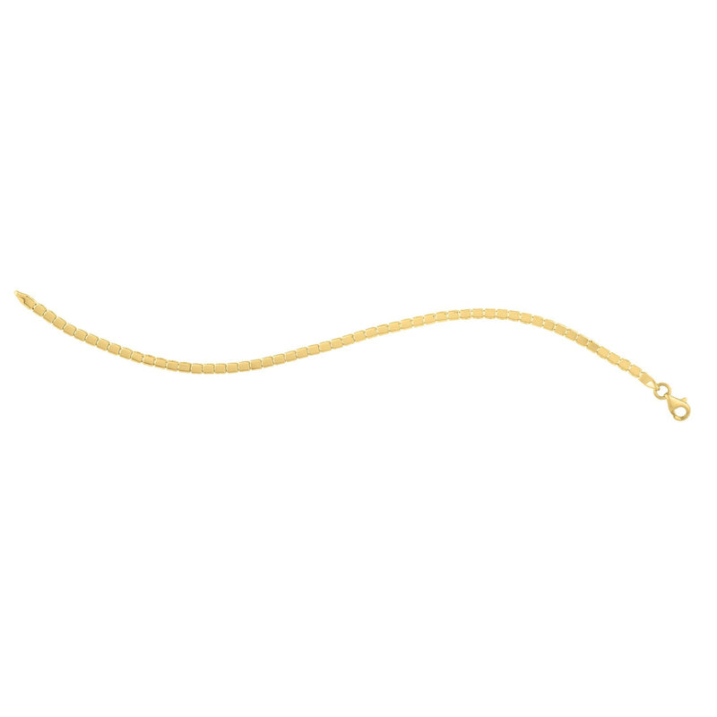 Bids.com 14k Yellow Gold 7 inch Mini Cube Bracelet (2.60 mm) Bracelets White Smoke 7 / Yellow Gold