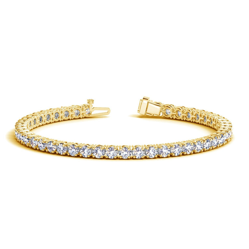Bids.com Lab Grown Round Diamond Tennis Bracelet in 14k Yellow Gold (8 cctw F/G  VS2/SI1) Bracelets White Smoke 7 / Yellow Gold