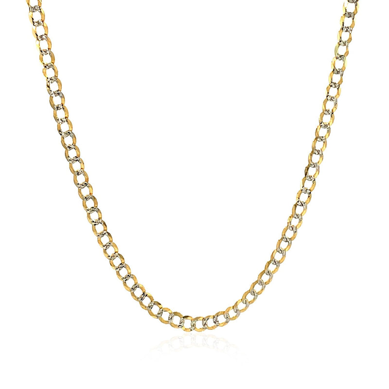 Bids.com 2.6 mm 14k Two Tone Gold Pave Curb Chain Necklaces White Smoke 16 / Two-Tone Gold,18 / Two-Tone Gold,20 / Two-Tone Gold