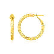 Bids.com 14k Yellow Gold Petite Twisted Round Hoop Earrings Earrings White Smoke Yellow Gold