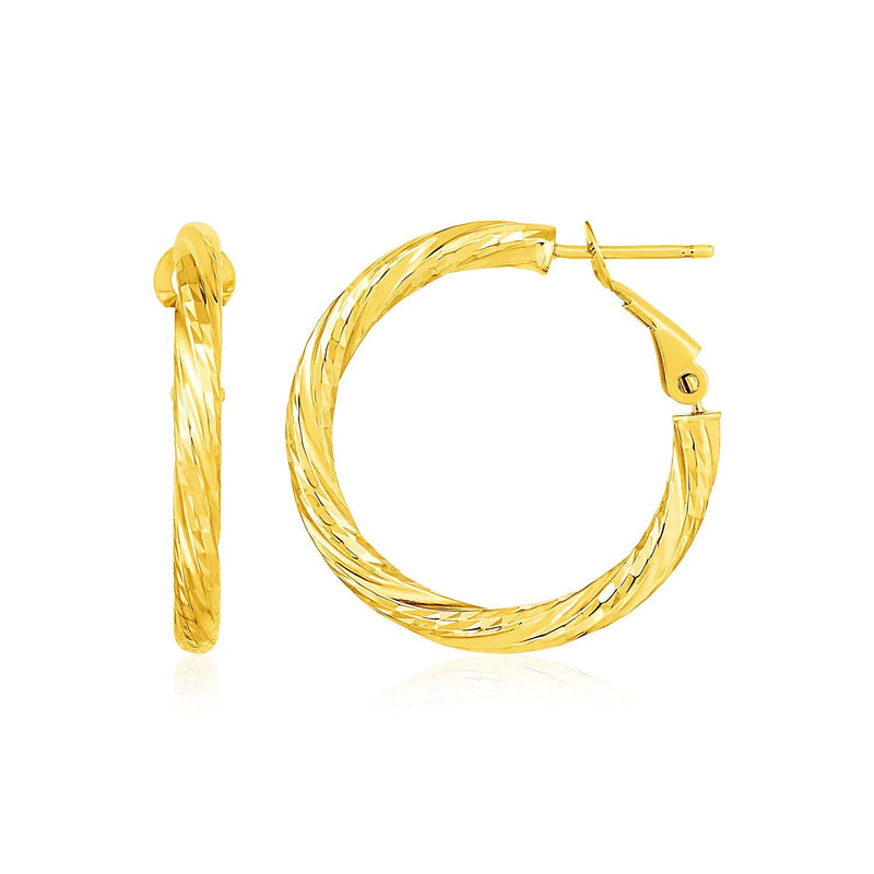 Bids.com 14k Yellow Gold Petite Twisted Round Hoop Earrings Earrings White Smoke Yellow Gold