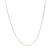 Bids.com 18k White Gold Diamond Cut Cable Link Chain (0.75 mm) Necklaces White Smoke 16 / White Gold,18 / White Gold