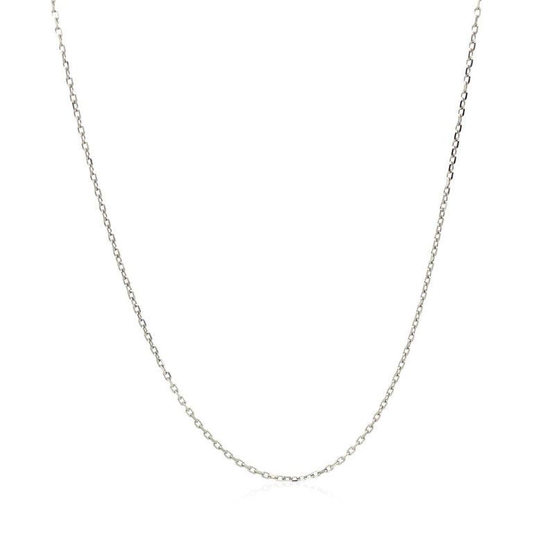 Bids.com 18k White Gold Diamond Cut Cable Link Chain (0.75 mm) Necklaces White Smoke 16 / White Gold,18 / White Gold