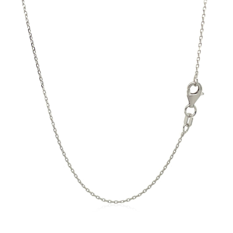 Bids.com 18k White Gold Diamond Cut Cable Link Chain (0.75 mm) Necklaces White Smoke 16 / White Gold,18 / White Gold