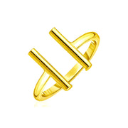Bids.com 14k Yellow Gold Open Ring with Bars Rings White Smoke Yellow Gold