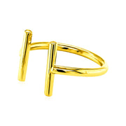 Bids.com 14k Yellow Gold Open Ring with Bars Rings White Smoke Yellow Gold