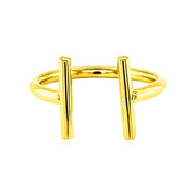 Bids.com 14k Yellow Gold Open Ring with Bars Rings White Smoke Yellow Gold