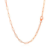 Bids.com 14K Rose Gold Delicate Paperclip Chain (2.1mm) Necklaces White Smoke 16 / Rose Gold,18 / Rose Gold,20 / Rose Gold,24 / Rose Gold