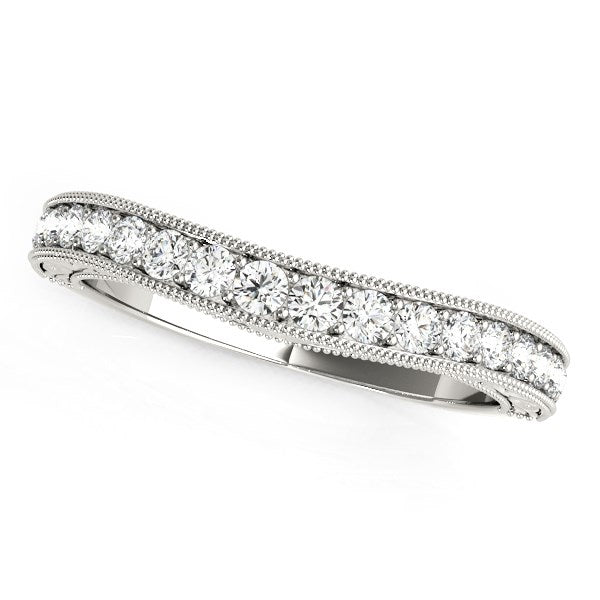 Bids.com 14k White Gold Bead Border Curved Diamond Wedding Ring (1/4 cttw) Rings White Smoke 3 / White Gold,3.5 / White Gold,4 / White Gold,4.5 / White Gold,5 / White Gold,5.5 / White Gold,6 / White Gold,6.5 / White Gold,7 / White Gold,7.5 / White Gold,8 / White Gold,8.5 / White Gold,9 / White Gold