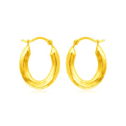 Bids.com 14k Yellow Gold Polished Oval Hoop Earrings Earrings White Smoke Yellow Gold