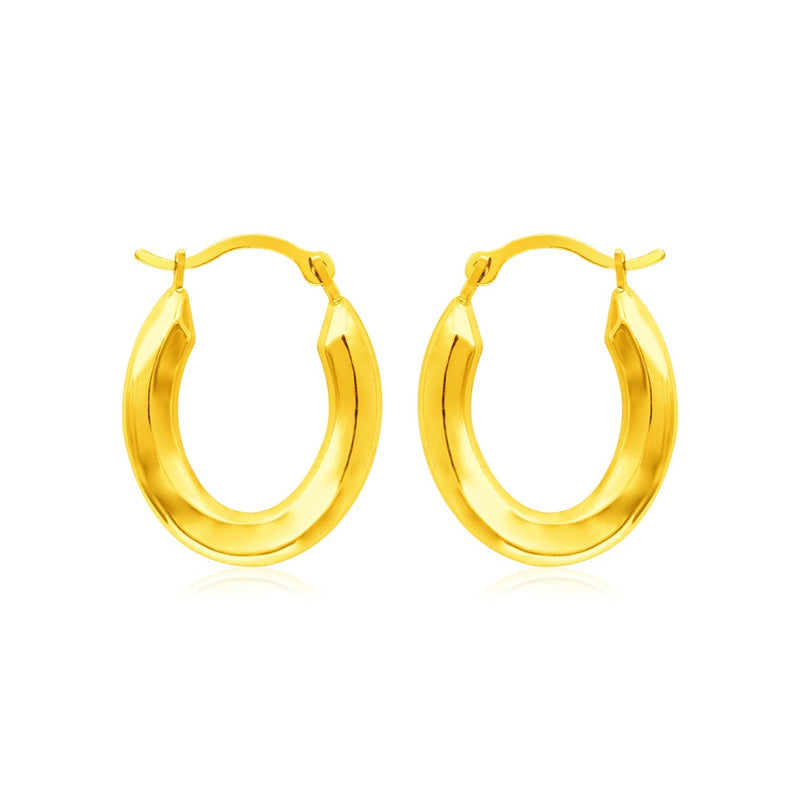 Bids.com 14k Yellow Gold Polished Oval Hoop Earrings Earrings White Smoke Yellow Gold