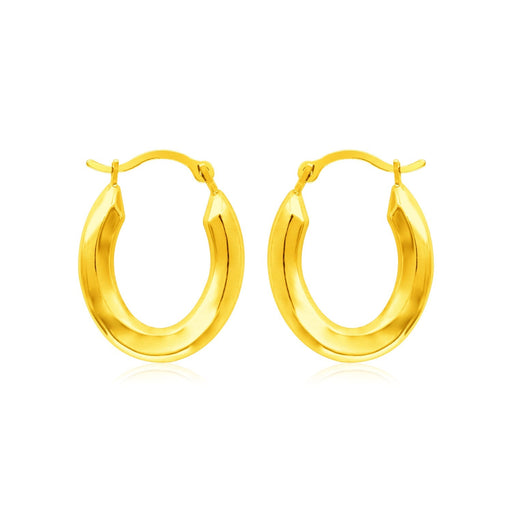 Bids.com 14k Yellow Gold Polished Oval Hoop Earrings Earrings White Smoke Yellow Gold