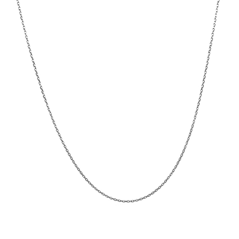 Bids.com 14k White Gold Diamond Cut Cable Link Chain 0.7mm Necklaces White Smoke 16 / White Gold,18 / White Gold,20 / White Gold