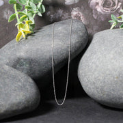 Bids.com 14k White Gold Diamond Cut Cable Link Chain 0.7mm Necklaces Black 16 / White Gold,18 / White Gold,20 / White Gold