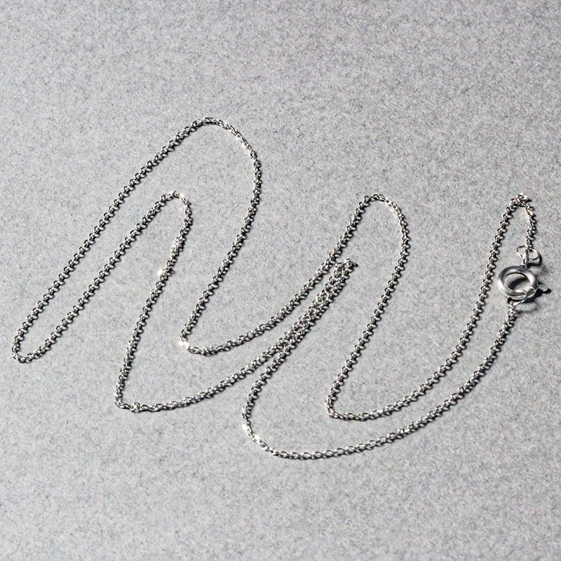 Bids.com 14k White Gold Diamond Cut Cable Link Chain 0.7mm Necklaces Gray 16 / White Gold,18 / White Gold,20 / White Gold