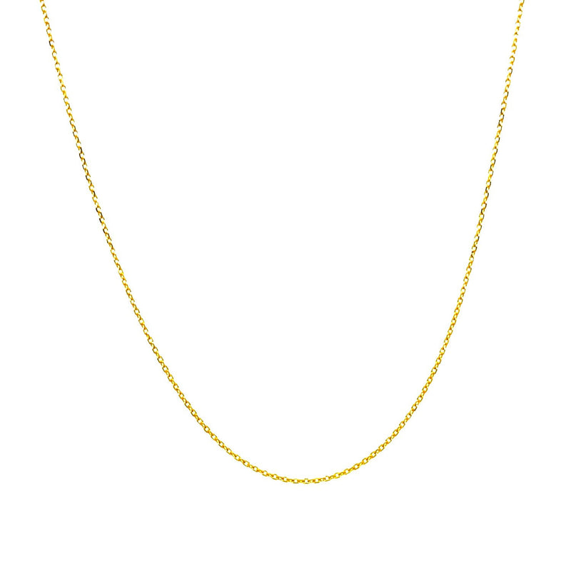 Bids.com 14k Yellow Gold Diamond Cut Cable Link Chain 0.7mm Necklaces White Smoke 16 / Yellow Gold,18 / Yellow Gold,20 / Yellow Gold