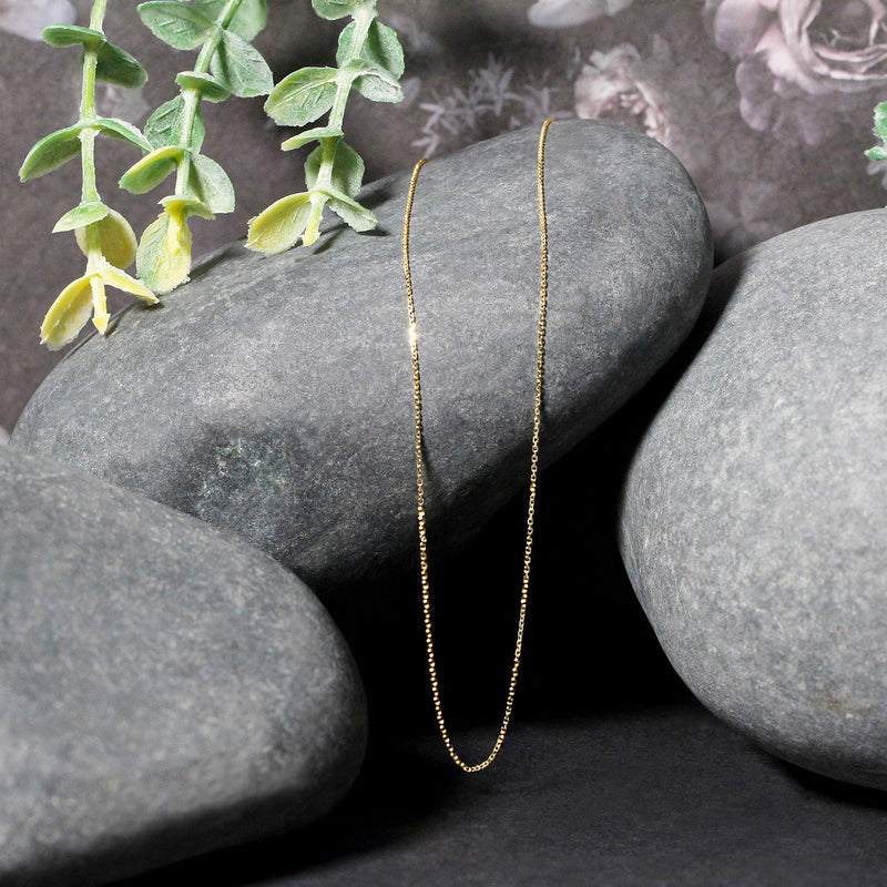 Bids.com 14k Yellow Gold Diamond Cut Cable Link Chain 0.7mm Necklaces Black 16 / Yellow Gold,18 / Yellow Gold,20 / Yellow Gold