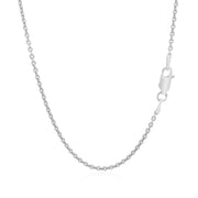 Bids.com Sterling Silver Rhodium Plated Round Cable Chain 1.8mm Necklaces White Smoke 16 / Sterling Silver,18 / Sterling Silver,20 / Sterling Silver,24 / Sterling Silver