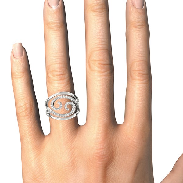 Bids.com Swirl Design Diamond Ring in 14k White Gold (1/2 cttw) Rings White Smoke 3 / White Gold,3.5 / White Gold,4 / White Gold,4.5 / White Gold,5 / White Gold,5.5 / White Gold,6 / White Gold,6.5 / White Gold,7 / White Gold,7.5 / White Gold,8 / White Gold,8.5 / White Gold,9 / White Gold