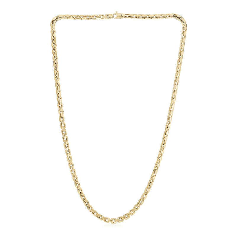 Bids.com 14k Yellow Gold High Polish Mens Fancy Box Necklace (5.0mm) Necklaces White Smoke 22 / Two-Tone Gold