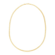 Bids.com 14k Yellow Gold High Polish The Textured Fancy Chain Necklace (4mm) Necklaces White Smoke 17 / Yellow Gold