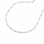 Bids.com 14k White Gold Wire Paperclip Chain (2.7mm) Necklaces White Smoke 18 / White Gold,24 / White Gold