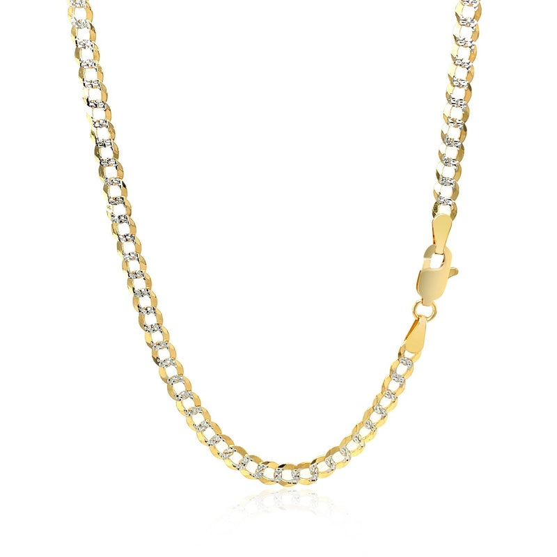 Bids.com 3.6 mm 14k Two Tone Gold Pave Curb Chain Necklaces White Smoke 18 / Two-Tone Gold,20 / Two-Tone Gold,22 / Two-Tone Gold,24 / Two-Tone Gold