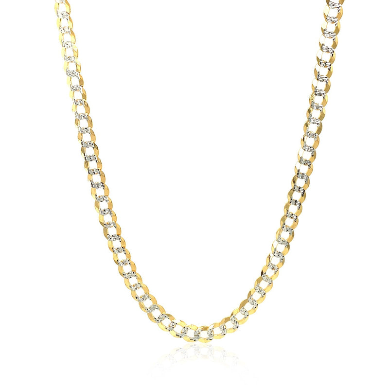 Bids.com 3.6 mm 14k Two Tone Gold Pave Curb Chain Necklaces White Smoke 18 / Two-Tone Gold,20 / Two-Tone Gold,22 / Two-Tone Gold,24 / Two-Tone Gold