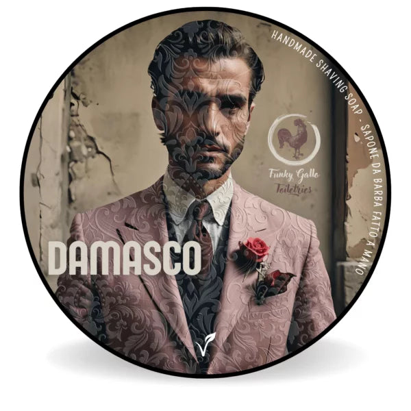 Funky Gallo Toiletries Funky Gallo Toiletries Damasco Collection Shaving Set White Smoke Shaving Soap 120g