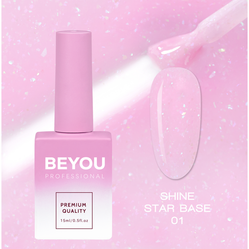 nbmsupply BEYOU Professional Shine Star Base 01 15ml Misty Rose